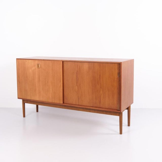 Wood Vintage Danish Teak Sideboard with Sliding Doors, 1960s For Sale - Image 7 of 11