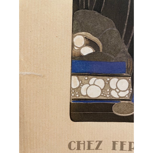 1919 Michel Dufet Chez Fernande Cabanel Pochoir For Sale - Image 4 of 5