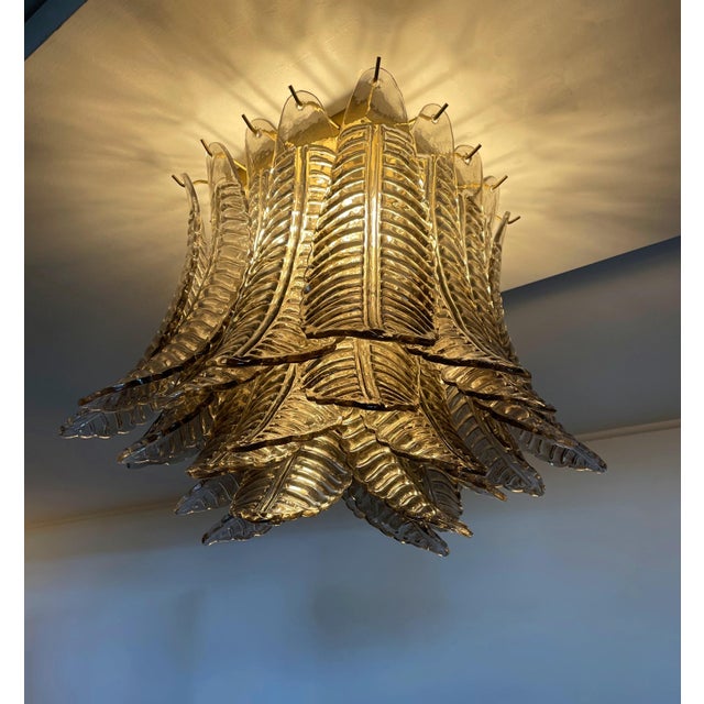 Murano Ceiling Lamp with 32 Smoked Felci Glasses, 1990s For Sale - Image 6 of 18