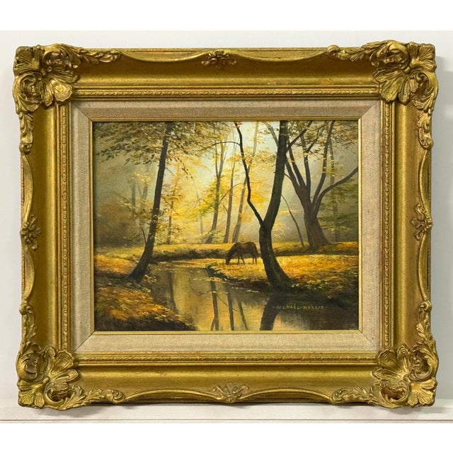 Horse next to River in the Woods of the English Countryside by British Artist 1970 (Circa) For Sale - Image 16 of 18