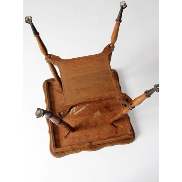 Antique Edwardian Oak Side Table With Claw and Ball Feet For Sale - Image 14 of 14