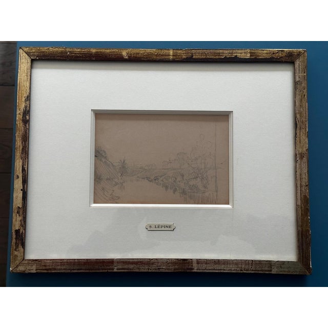Stanislas Lépine, Landscapes, Original Double-Sided Pencil Drawing on Paper, Framed For Sale - Image 15 of 15