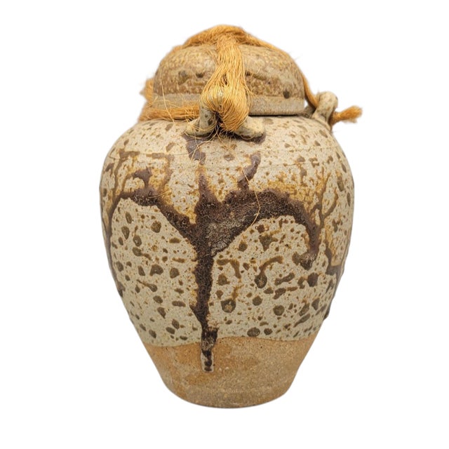 Asian Inspired Studio Pottery Stoneware Urn Ginger Jar For Sale - Image 14 of 14