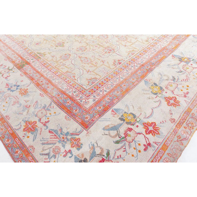 Indian Early 20th Century Cotton Agra Rug For Sale - Image 3 of 9