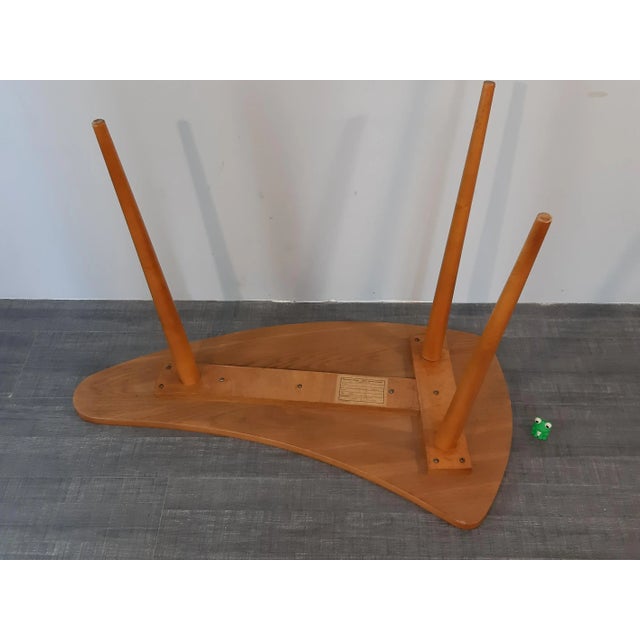 Vintage Czechoslovak Boomerang Beech Side Table from Ledenecky Nabytek, 1960s For Sale - Image 11 of 18