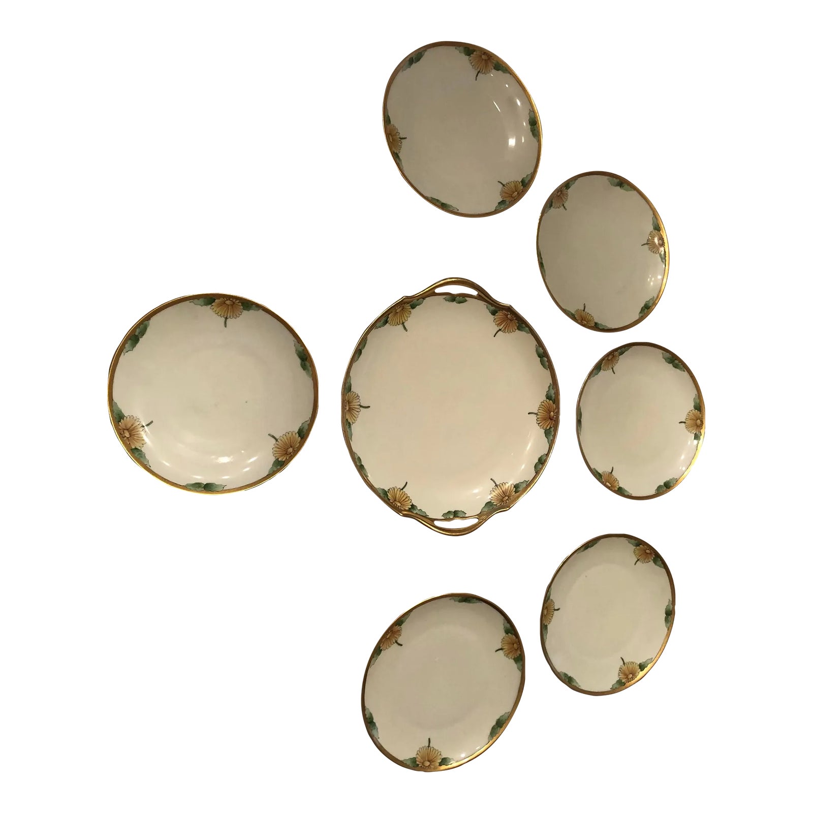 Early 20th Century Appetizer/Dessert Plates, Vienna Austria Set of 7