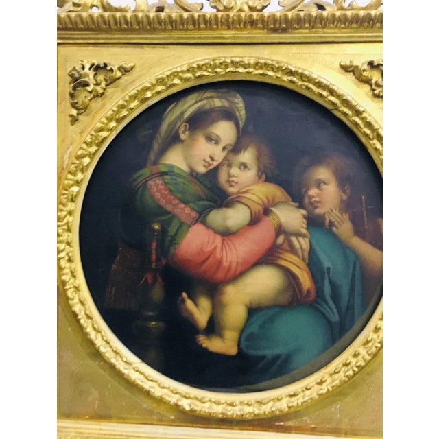 After Raphael, Madonna and Child, 19th Century, Large Oil on Canvas, Framed For Sale - Image 9 of 13