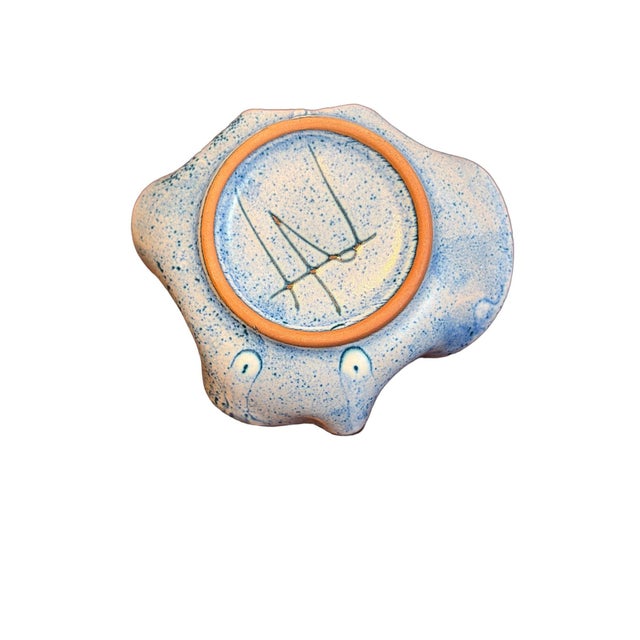 Contemporary Fornaro Italian Ceramic Blue Dish For Sale - Image 3 of 4