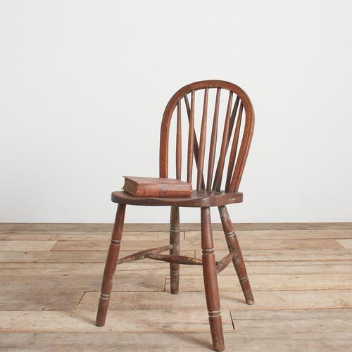 Brown Antique Windsor Stick and Hoop Back Kitchen Chair For Sale - Image 8 of 8
