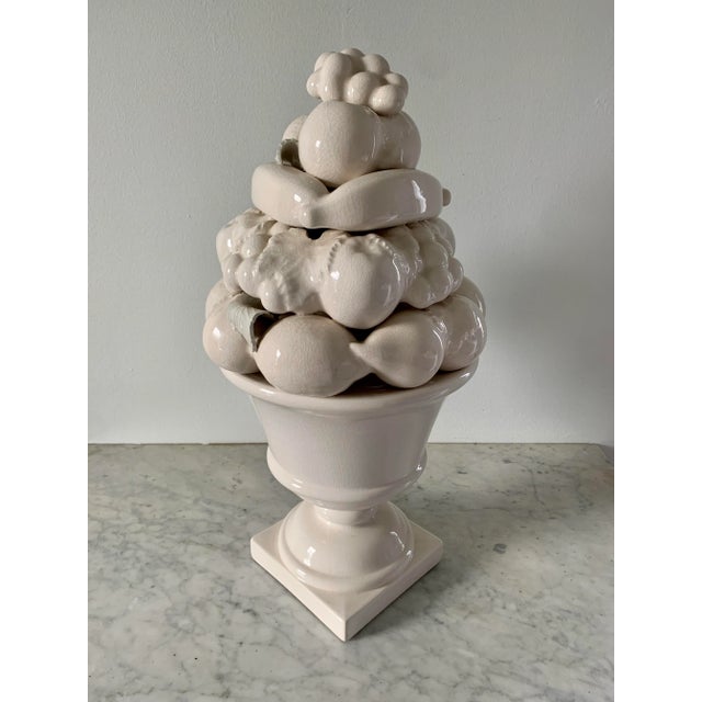 Mid-Century White Glazed Ceramic Fruit Topiary For Sale - Image 11 of 14