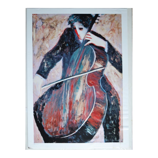 Limited Edition "The Cellist" Seriolithograph by Barbara Wood For Sale