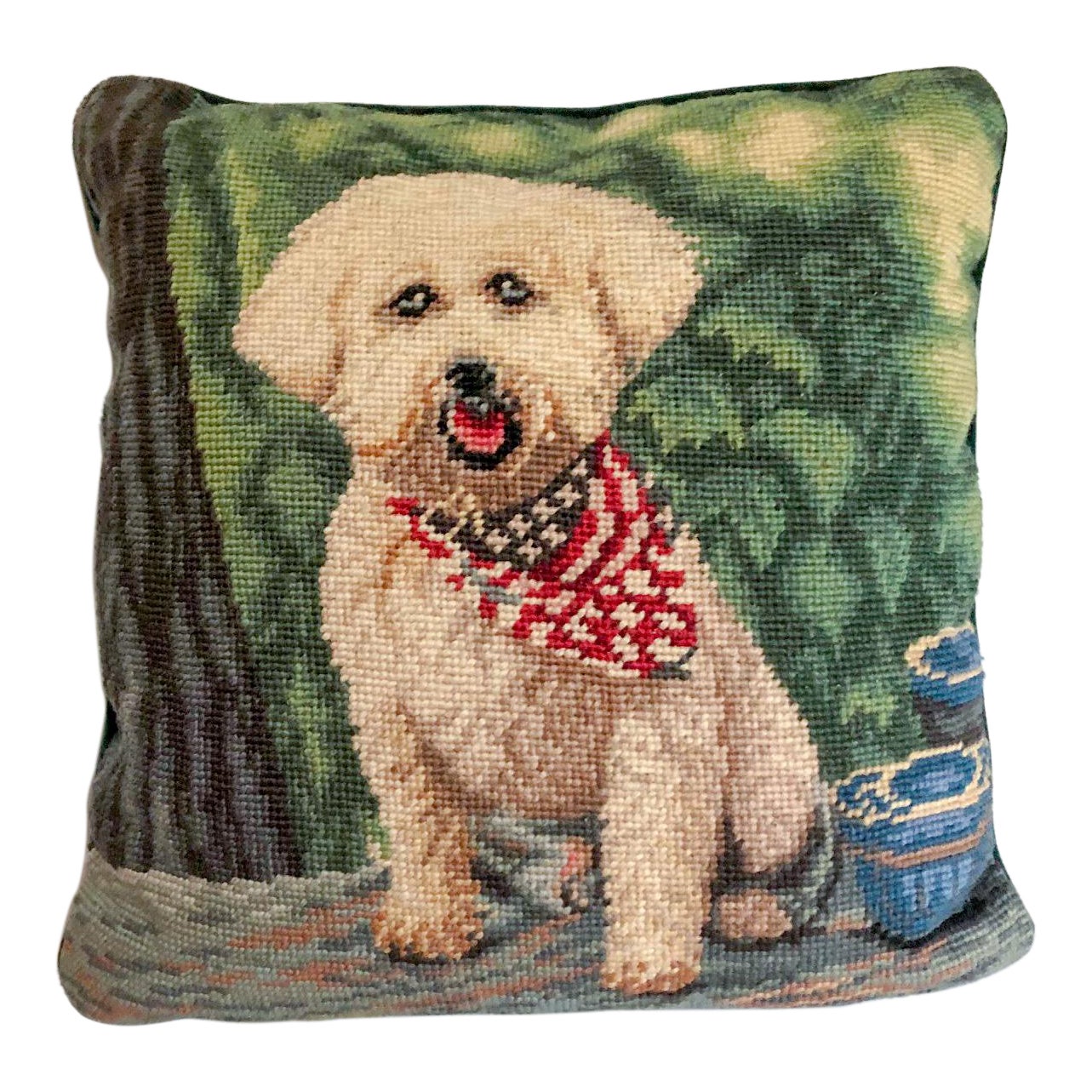 Golden Retriever Needlepoint Pillow Chairish