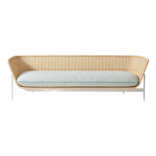 Esosoft Outdoor Sofa in Rattan and Stainless Steel by Antonio Citterio For Sale