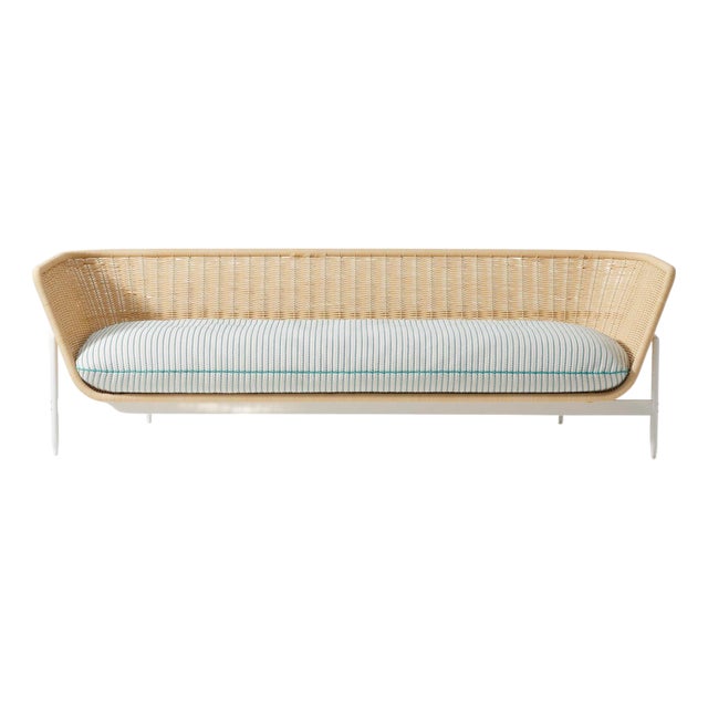 Esosoft Outdoor Sofa in Rattan and Stainless Steel by Antonio Citterio For Sale