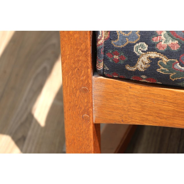1940s Mission Style Solid Oak Rocking Chair | Arts & Crafts Wooden Rocker For Sale - Image 16 of 18