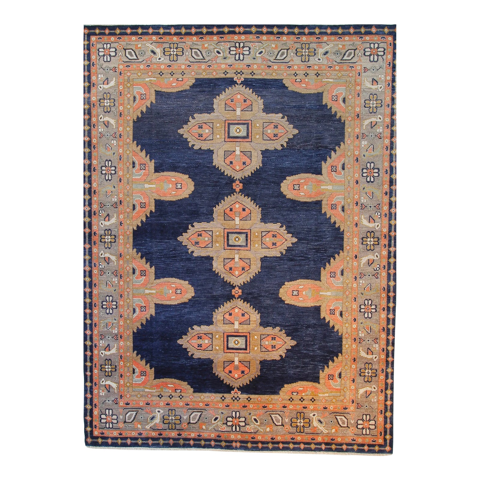 Samara Rug, Navy Blue 10x14 | Chairish