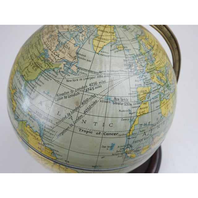 Vintage 1949 Chad Valley 6 In. Metal World Globe For Sale - Image 4 of 9