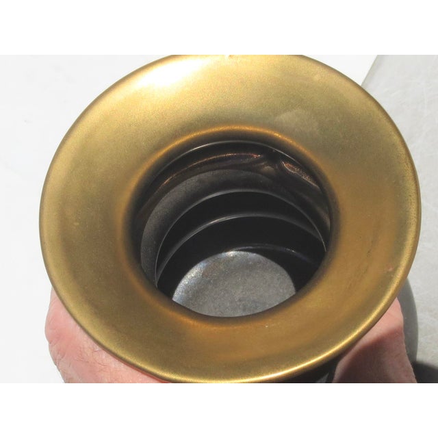 Bronze and Gold Metallic Glazed Vase. For Sale - Image 4 of 6