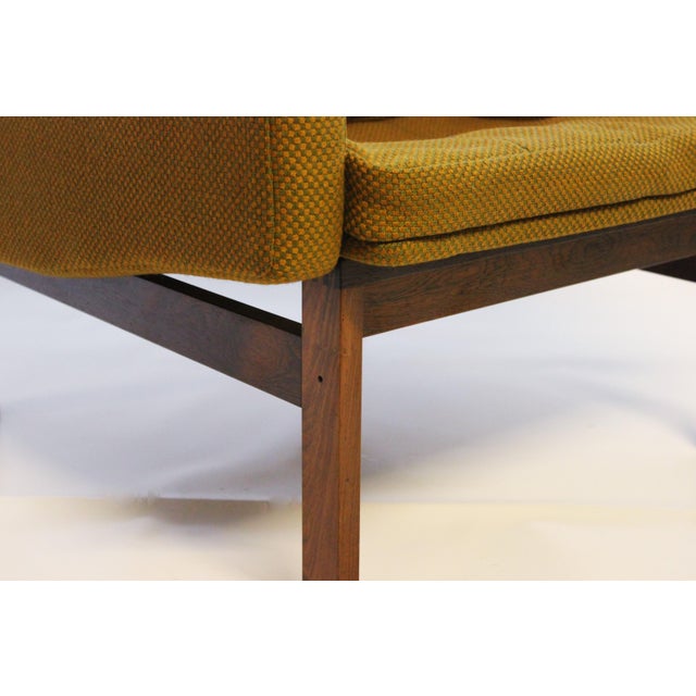 Brown Set of Vintage Green Fabric & Rosewood Easy Chairs by Ole Gjerløv-Knudsen & Torben Lind for France & Søn, 1960s For Sale - Image 8 of 11