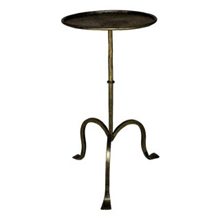 Spanish Gilt Iron Drinks Table With Hammered Top For Sale