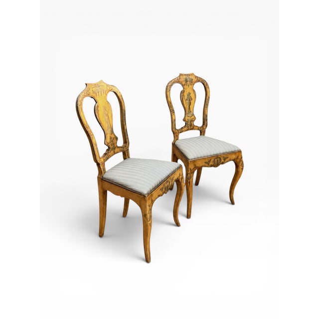 Late 1800s Italian Side Chairs- a Pair For Sale - Image 4 of 12