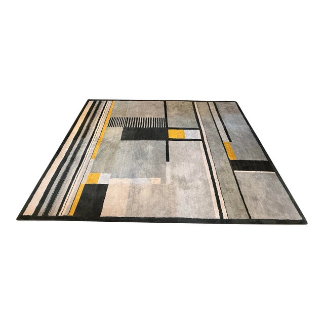 9ft X 12ft Christopher Farr for Design Within Reach Bauhaus Gunta Stölzl Plate Area Rug For Sale