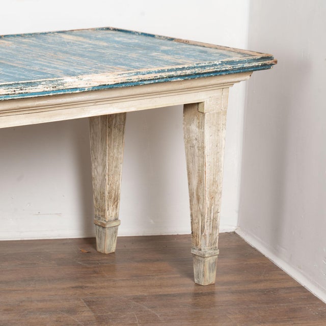 Early 20th Century Original Painted French Long Dining or Console Table For Sale - Image 11 of 14