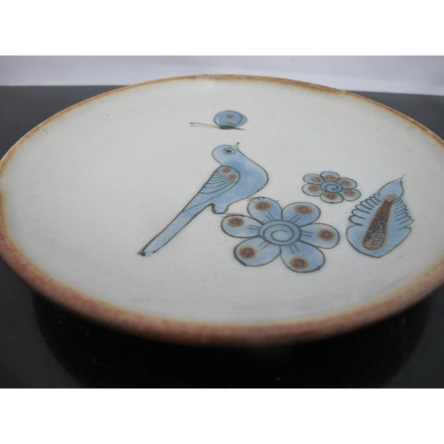 Ken Edwards El Palomar Blue Bird Tonala Mexico Stoneware Pottery Dessert Plate For Sale In Portland, OR - Image 6 of 6