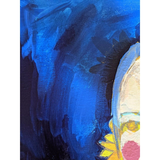 Paint Contemporary Fauvist Abstract Portrait Mixed-Media Painting of a Woman For Sale - Image 7 of 13