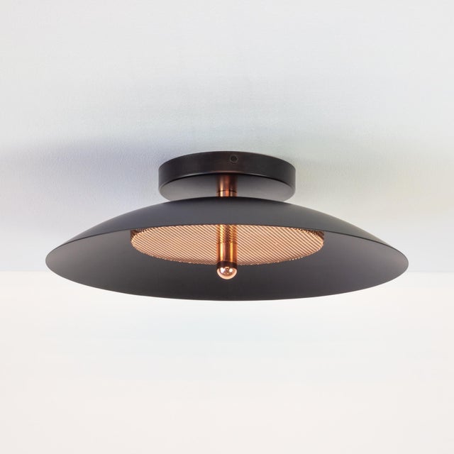 This listing is for 1x Signal Flush Mount with a black shade and copper accents from Souda (as shown in the main image)....