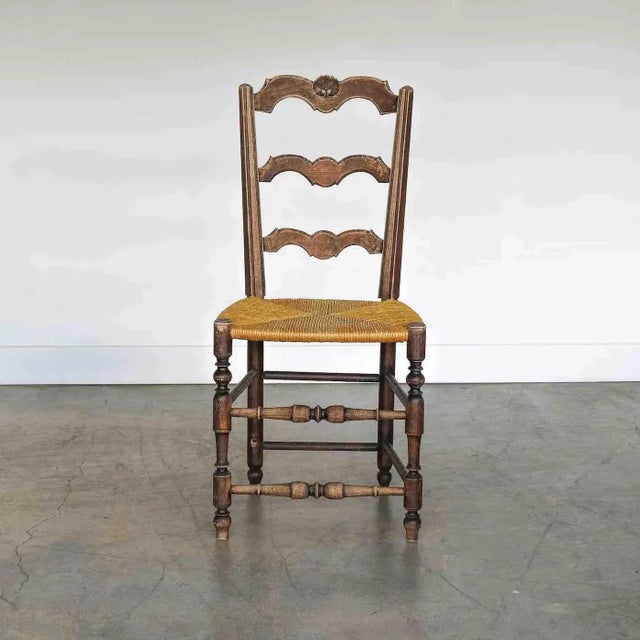 French 1940s French Wood and Woven Chair For Sale - Image 3 of 12