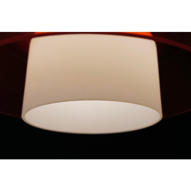 Mid 20th Century Mid-Century Opaline and Orange Glass Pendant Lights - a Pair For Sale - Image 15 of 18