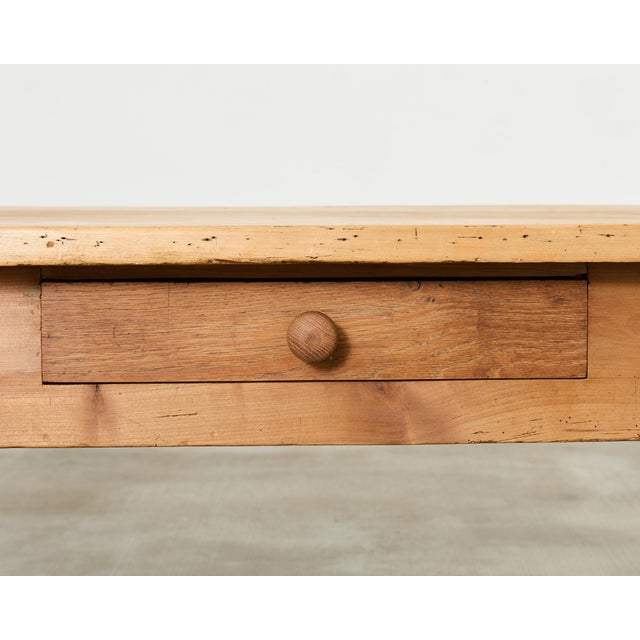 19th Century Country French Provincial Fruitwood Farmhouse Table For Sale - Image 12 of 18