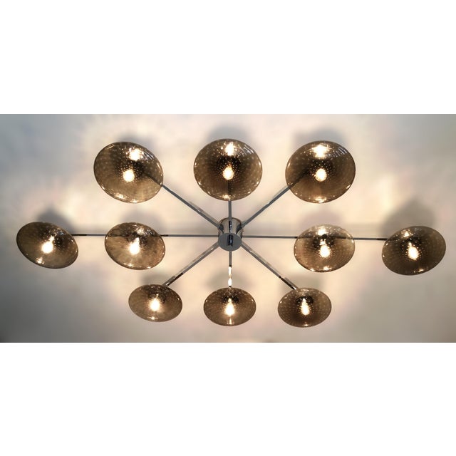 Fabio Ltd 21st Century Dieci Polished Chrome Smoky Bubbles Murano Flush Mount by Fabio LTD For Sale - Image 4 of 6