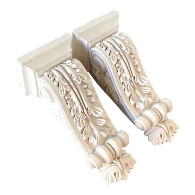 Vintage Cast Resin Baroque Brackets - A Pair For Sale