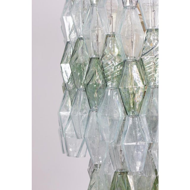Mid-Century Green and Clear Poliedri Chandelier, 1960 For Sale - Image 10 of 15