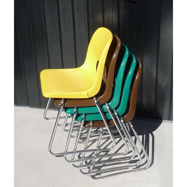 1980s Stahl-Color Chairs from Casal, 1980s, Set of 5 For Sale - Image 5 of 7