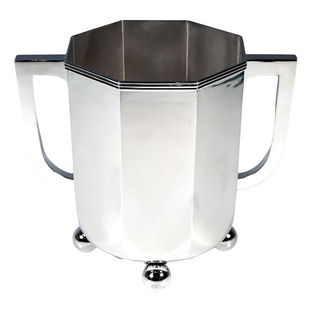 Art Deco Silver Cooler on Ball Feet by Hugo Boehm, Germany, 1930s For Sale