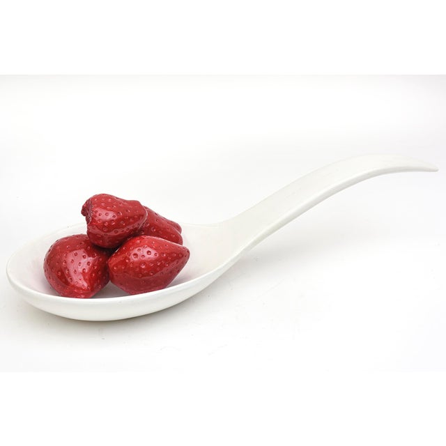 Pop Art Ceramic Elongated Spoon Sculpture With Strawberry Motif 1990's For Sale - Image 4 of 13