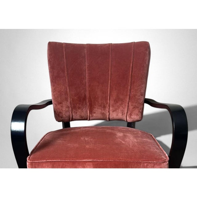 Pink Mid 20th Century Art Deco Jindřich Halabala Style Czechoslovak Armchair 1 For Sale - Image 8 of 18