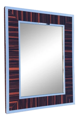 Williams-Sonoma Zebra Wood and Chrome Frame Wall Mirror