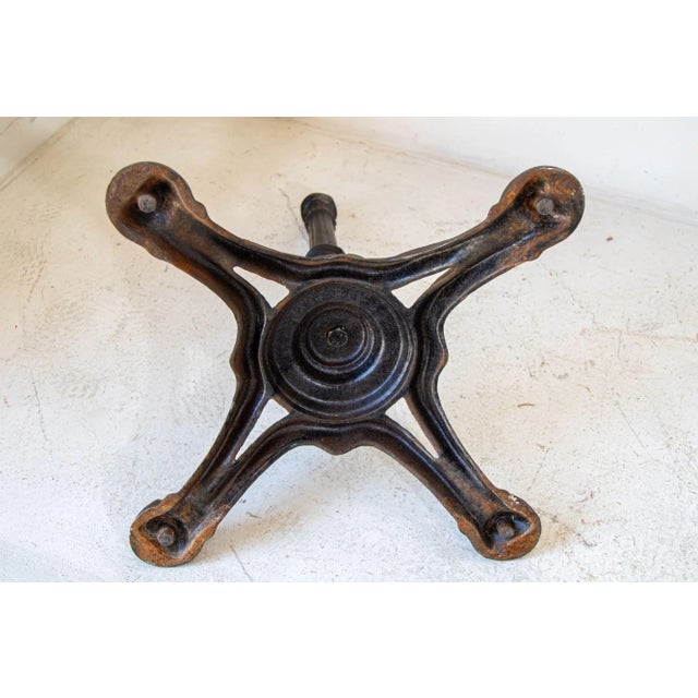 1920s Antique French Cast Iron Bistro Table Stand a Pair For Sale - Image 10 of 13