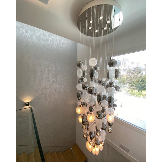 Metal Nuage Mouth-Blown Glass Pendant Light by Riviera Light For Sale - Image 7 of 8