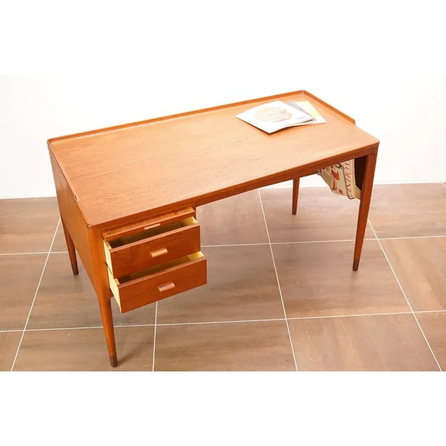 Scandinavian Modern Teak Writing Desk by H. Brockmann Petersen for Poul M. Jessen, 1960s For Sale - Image 4 of 12