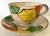 This unusually available Japanese hand thrown wabi sabi pottery has a country rustic form with whimsical pattern of colors...