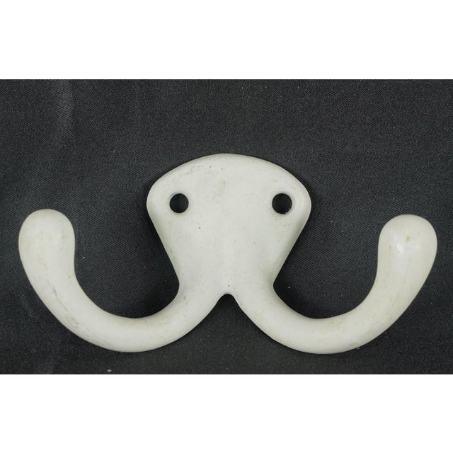 Pair of Vintage European White Ceramic Wall Hooks For Sale In New York - Image 6 of 12