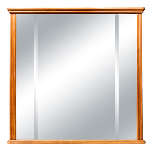 Vintage Beveled Mirror with Curved Wood Frame, 1960s