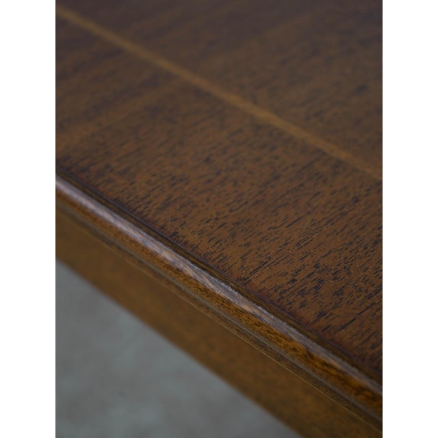 1990s Councill Craftsmen Mahogany Inlaid French Directorie Dining Table For Sale - Image 5 of 18