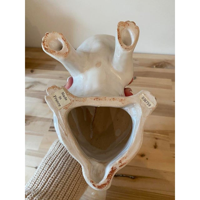 Ceramic Vintage French Faience Majolica French Bunny Rabbit, Large For Sale - Image 7 of 7