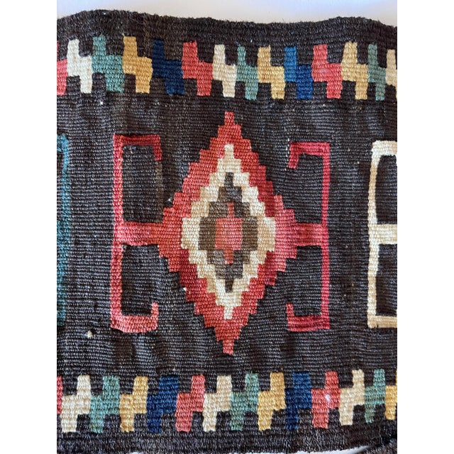 Late 19th Century Antique Central Asian Natural Dyed Wool Geometric Tent Band Runner For Sale - Image 5 of 9